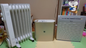 [英語教室コロナ対策] 暖房はオイルヒーター、加湿器で乾燥を防ぐ